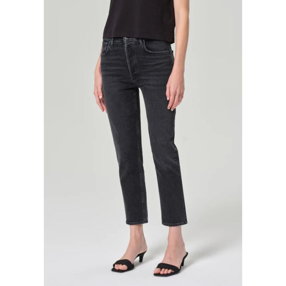 AGOLDE Riley High Rise Straight Leg Crop Jean Panoramic Stretch Women's Size 28